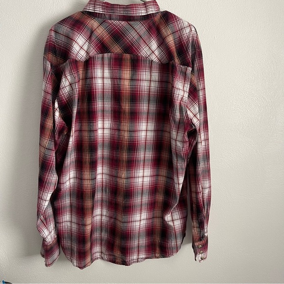 Wrangler men’s Retro Western Shirt Men's XXL Red Long Sleeve Pearl Snaps - Picture 2 of 6